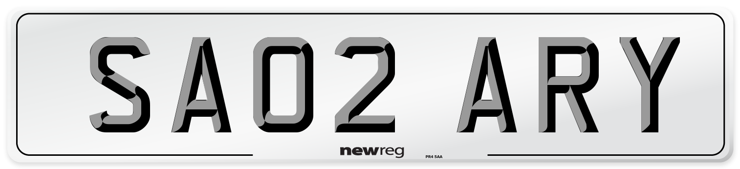 SA02 ARY Number Plate from New Reg